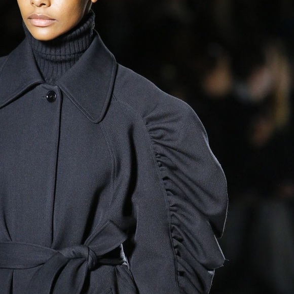 *SOLD* Dries Van Noten gathered shoulders wool coat - Picture 13 of 13